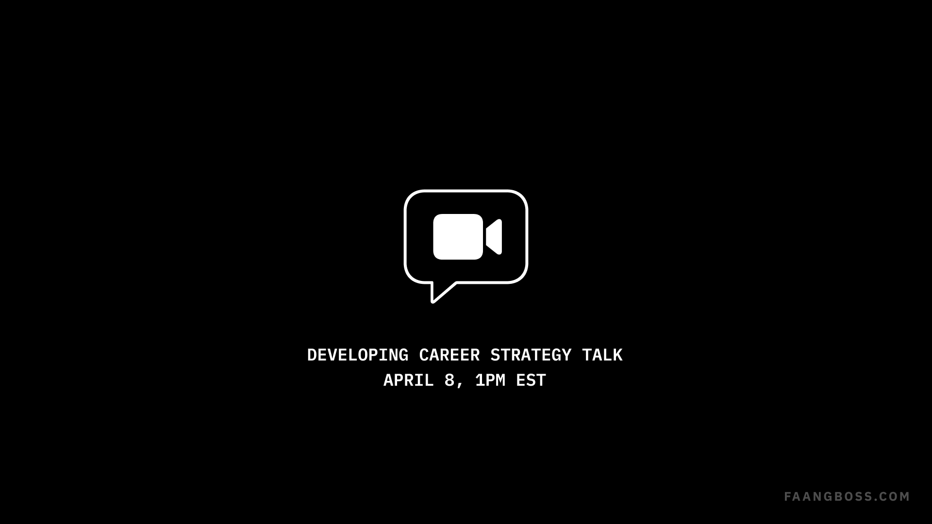 Developing a Career Strategy Talk on April 8, 1PM